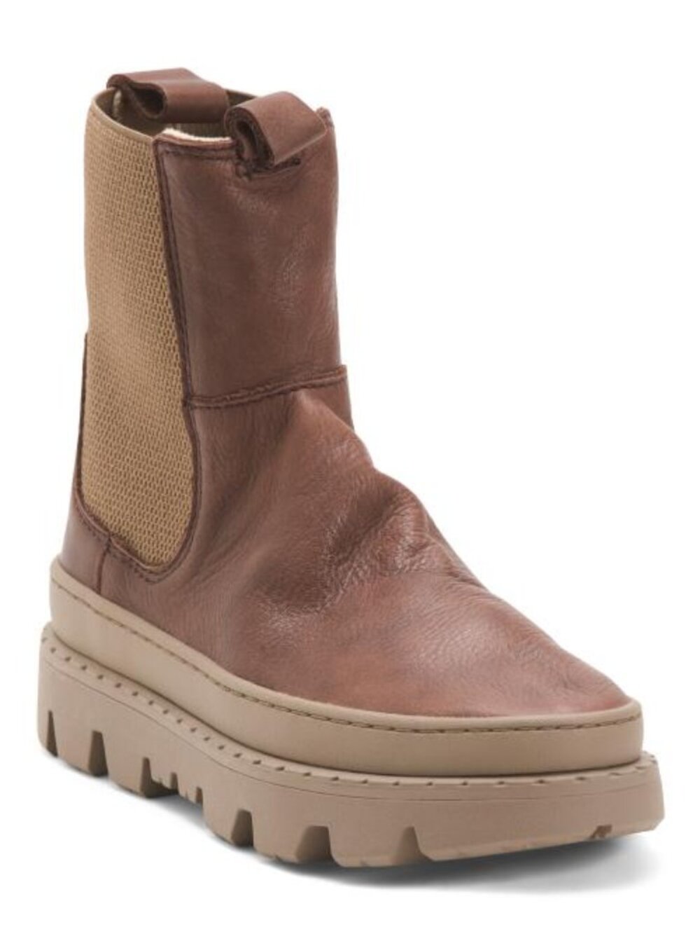 SATORISAN Marrone Leather Unalome Elastics Boots